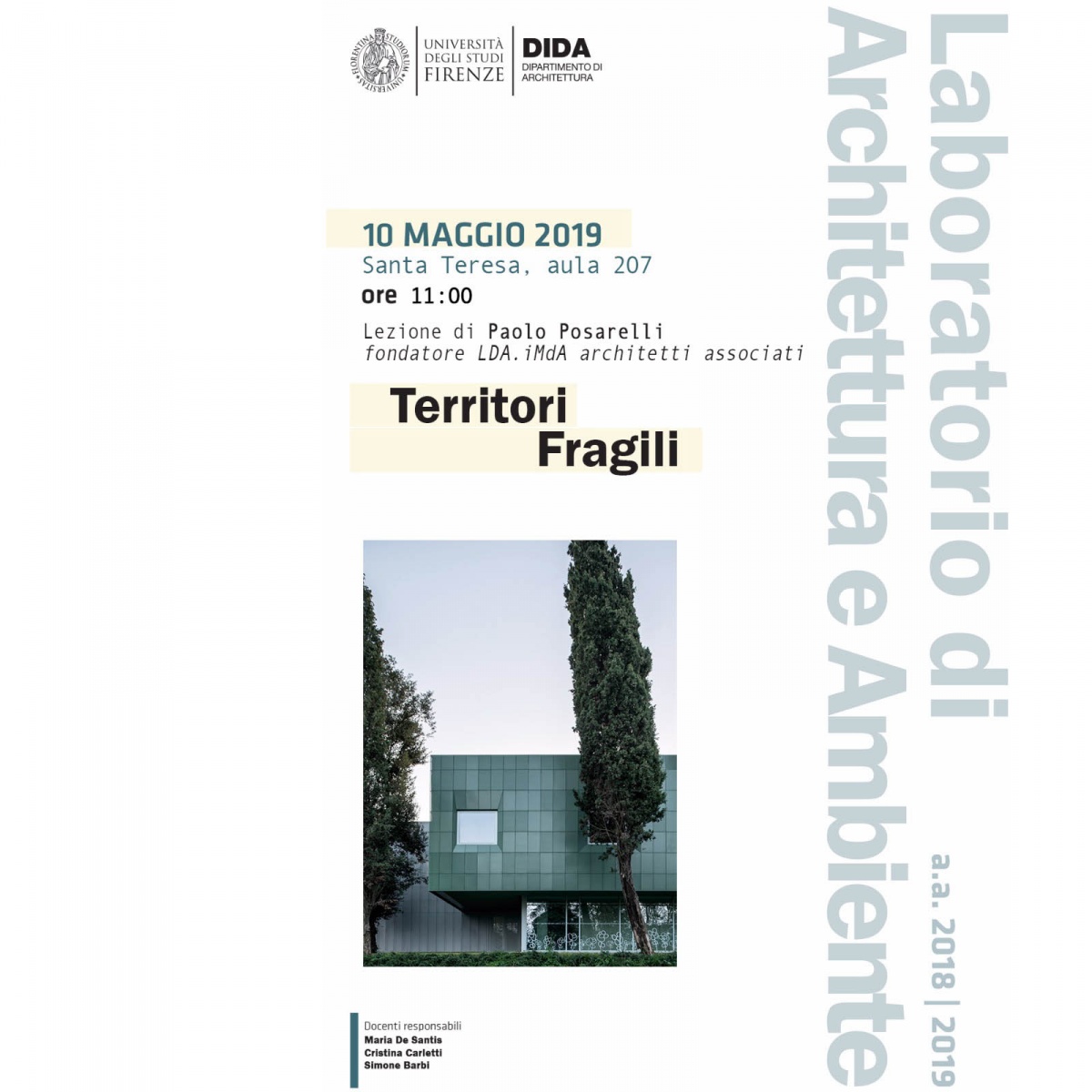 inviro lecture paolo posarelli territori fragili università degli studi di firenze facoltà di architettura dida ldaimda maria de santis simone barbi cristina carletti laboratorio architettura ambiente