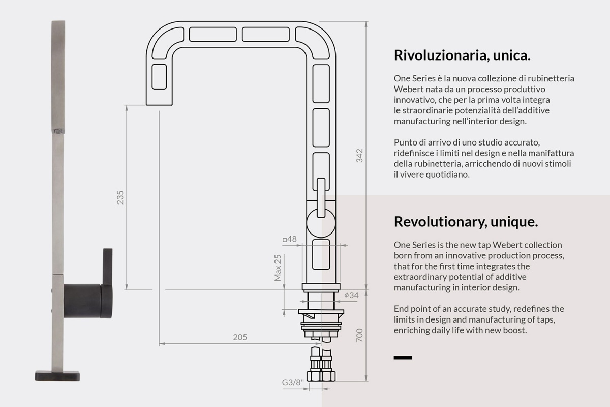 disegno del primo rubinetto 3d webert