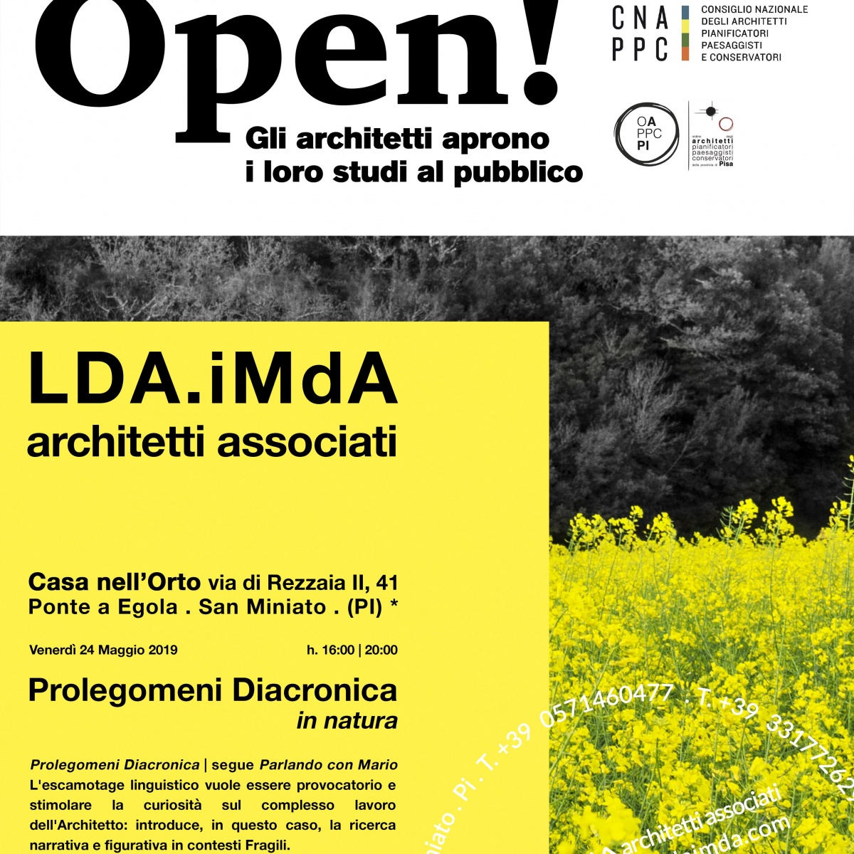 foto campo di colza a San Miniato Pisa evento open studi aperti architetti ldaimda